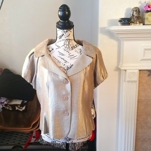 Nine West  Gold Blazer with puff sleeves Size 12